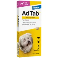 AdTab Kautabletten für kleine Hunde, von 2,5 bis 5,5 kg - 3 Tabletten