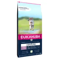 Икономична опаковка: Eukanuba суха храна за кучета - Grain Free Puppy Large Breed с агнешко (2 x 12 кг)