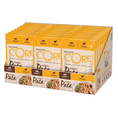 Sparpaket Wellness Core Cat Adult Purely Paté 48 x 85 g Huhn