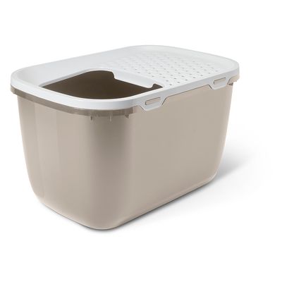 Maison de toilette Savic Hop In Giant pour chat moka / blanc