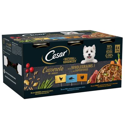 Cesar Natural Goodness with Wholegrains & Superfoods Casserole in Sauce (6 x 400g)