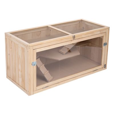 TIAKI Hamsterkäfig aus Holz XL L 115 x B 50 x H 55,3 cm