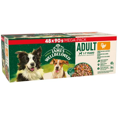 James Wellbeloved Adult Pouches - Turkey with Rice - 48 x 90g