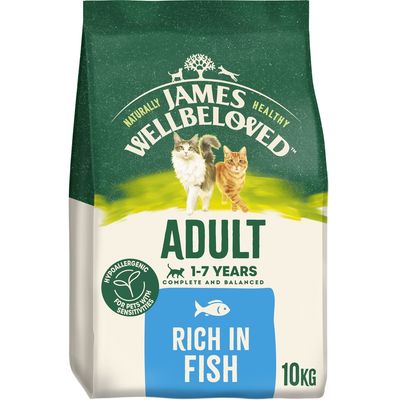 Adult 1-7 years complete and balanced food, hypoallergenic for pets with sensitivities, rich in fish, 10kg