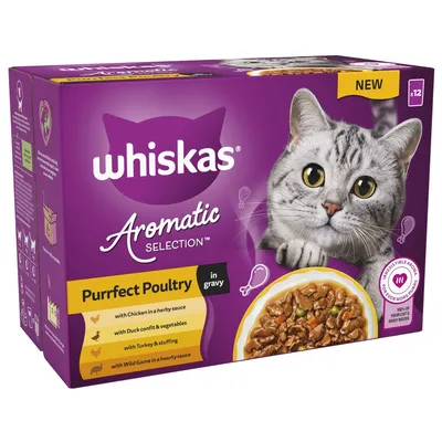 Whiskas 1+ Aromatic Selection Poultry in Gravy - 12 x 85g Whiskas 1+ Aromatic Selection Poultry in Gravy - 12 x 85g