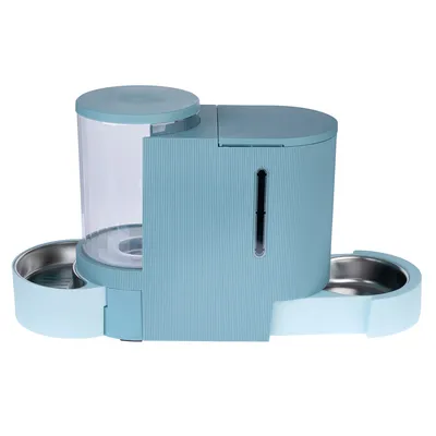 TIAKI Futter- und Wasserspender, hellblau - bis 2,65 kg Trockenfutter & 6 L Wasser