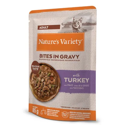 Nature's Variety Bites σε Σάλτσα Adult 44 x 85 g - με Γαλοπούλα και Τόνο