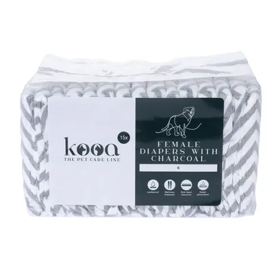 kooa Female Dog Nappies with Charcoal - Size XS