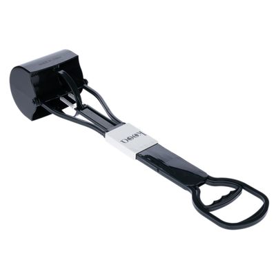 Pelle noire en plastique avec poignée et mécanisme à ressort, marque KOOA visible sur la partie centrale.