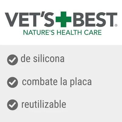 VET'S BEST NATURE'S HEALTH CARE. de silicona, combate la placa, reutilizable.