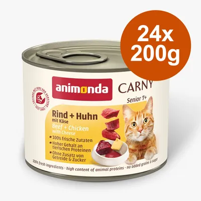animonda Carny Senior 6 x 200 g - Vacuno, pollo y queso