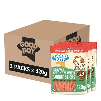 Good Boy Chewy Chicken with Carrot Sticks - 3 x 320g