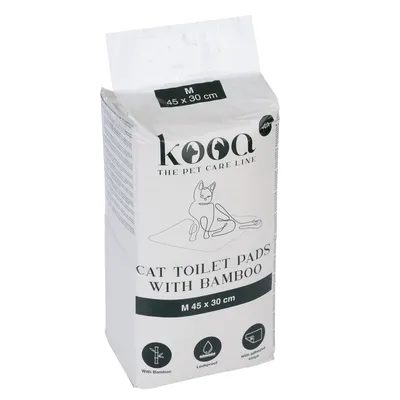 Empapador de bambú kooa para gatitos  - Mediano: 45 x 30 cm (L x An), 40 unidades