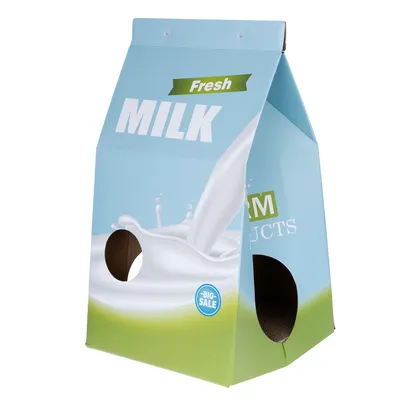 TIAKI kočičí jeskyně a škrabací nábytek krabice od mléka - D 33 x Š 31 x V 55 cm