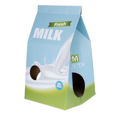 TIAKI kočičí jeskyně a škrabací nábytek krabice od mléka D 33 x Š 31 x V 55 cm