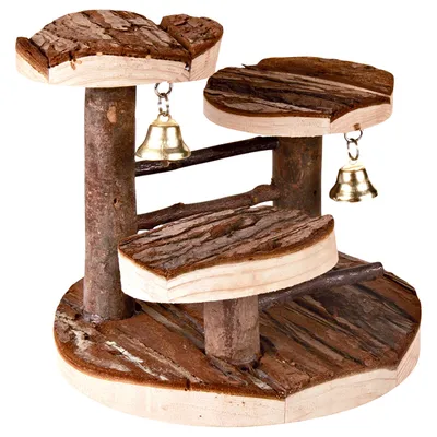 Mászóka hörcsögöknek natúr fából - H 15 x Sz 14 x M 14 cm