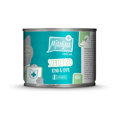 MjAMjAM VetCat Sterilized 6 x 200 g - Govedina i pačetina