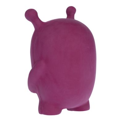 Giocattolo in gomma viola a forma di figura con due antenne, adatto per pet.