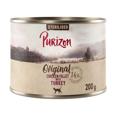 Purizon Original, 12 x 200 g, bez zbóż Sterilised: Filet z kurczaka z indykiem