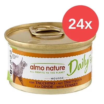 Almo Nature Daily Mousse mit Truthahn, 24x Dose für erwachsene Katzen. Almo Nature Daily Mousse mit Truthahn, 24x Dose für erwachsene Katzen.