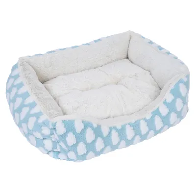zooplus Basics Kuschelbett Fluffy - L 55 x B 46 x H 17 cm, blau zooplus Basics Kuschelbett Fluffy - L 55 x B 46 x H 17 cm, blau
