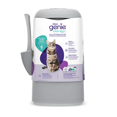 Litter Genie Easy Roll Katzentoiletten-Entsorgungssystem. Enthält eine Nachfüllung für 6 Monate. Geruchskontrolle, einfache Handhabung und hygienische Entsorgung von Katzenstreu.