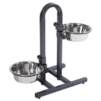 Psi bar z dwiema metalowymi miskami - 2 x 1,8 l / ø 21 cm
