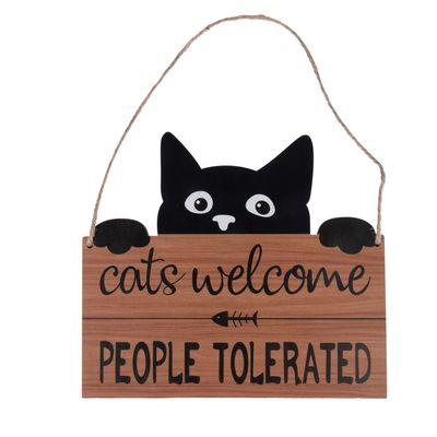 TIAKI "Cats Welcome, People Tolerated" ajtótábla 1 darab