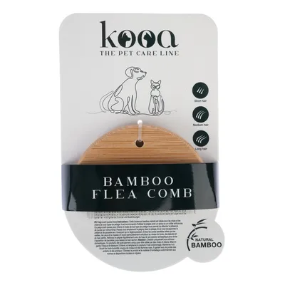 kooa vlooienkam van bamboe - L 10 x B 6,7 x H 1 cm