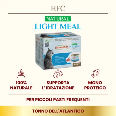 Almo Nature HFC Natural Light 4 x 50 g Alimento umido per gatti - Tonno dell'Atlantico