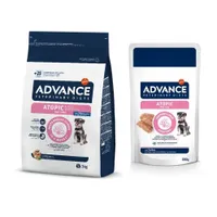 Advance Veterinary Diets Mini 1,5 kg / 3 kg + passendes Nassfutter 8 x 150 g gratis! - Atopic (3 kg + 8 x 150 g)