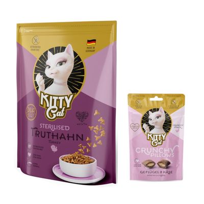 Kitty Cat 800 g pienso para gatos + 60 g snacks con ave y queso ¡gratis!