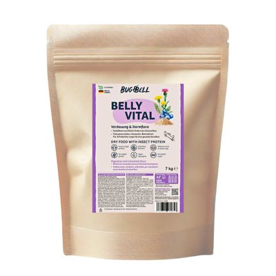 BugBell Belly Vital digestion et flore intestinale pour chien – 4 x 7 kg
