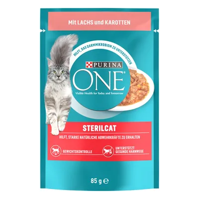 PURINA ONE SterilCat - със сьомга и моркови (26 x 85 г)