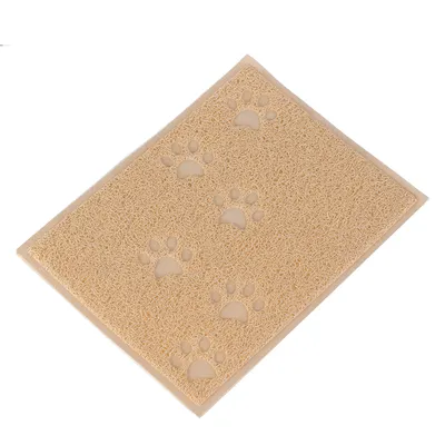 Tapis de maison de toilette Pattes pour chat  - beige