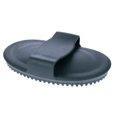 kooa gumowa szczotka dla konia - Rozmiar M (dł. x szer. x wys.): ok. 14,5 x 10 x 3 cm (ciemnozielona)