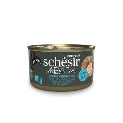 Schesir After Dark Complete, csirke fürjtojással, 80g, gabonamentes.