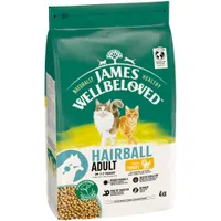 James Wellbeloved Adult Cat Hairball Hypoallergenic Turkey & Rice - Economy Pack: 2 x 4kg