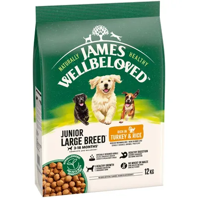 James Wellbeloved Junior Large Breed - Turkey & Rice - Multibuy: 2 x 12kg