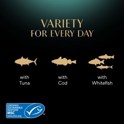 Sheba Fresh & Fine in Gravy Mini Pouches 6 x 50g - Tuna, Cod & Whitefish