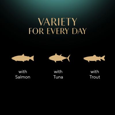 Sheba Fresh & Fine in Gravy Mini Pouches Multibuy 12 x 50g - Salmon, Tuna & Trout in Gravy