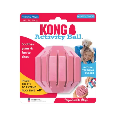 KONG Puppy Balle d'activité pour chiot - taille M : Ø 7,6 cm