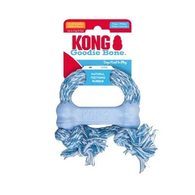 Jouet KONG Puppy Goodie Bone avec corde pour chien - taille XS : L 8,3 x l 2,8 x H 1,8 cm Jouet KONG Puppy Goodie Bone avec corde pour chien - taille XS : L 8,3 x l 2,8 x H 1,8 cm
