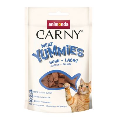animonda Carny Adult Meat Yummies Csirke + lazac (10 x 50 g)