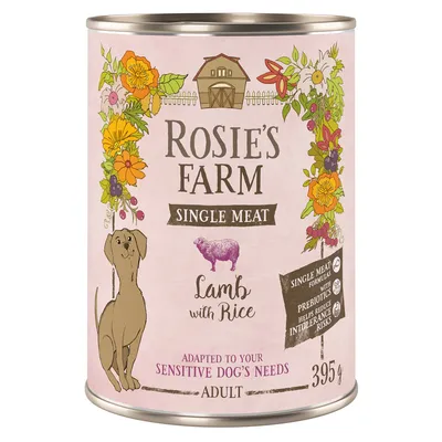 Rosie's Farm Single Meat Adult 6 x 395 g - Lamm & Reis