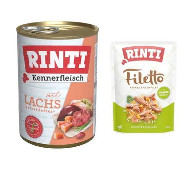 6 x 400 g RINTI Kennerfleisch + 100 g Filetto Pouch in Jelly mit Ente & Gemüse gratis! - Lachs 6 x 400 g RINTI Kennerfleisch + 100 g Filetto Pouch in Jelly mit Ente & Gemüse gratis! - Lachs