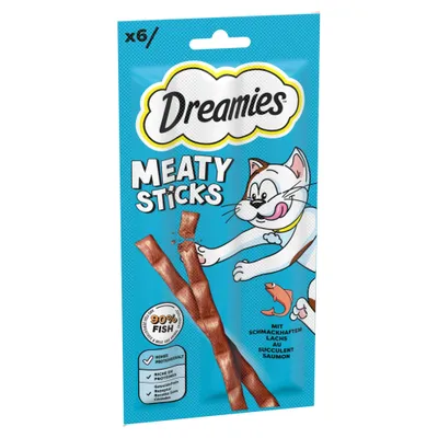 Dreamies Meaty Sticks - Losos (6 x 5 g)