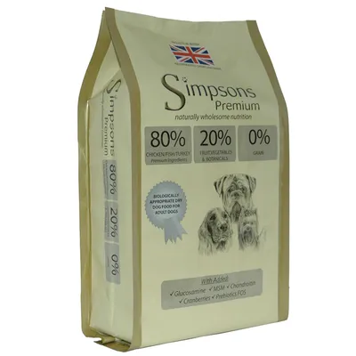 Økonomipakke: 2 x 12 kg Simpsons Premium hundefoder - 80/20 Mixed - Kød & Fisk