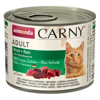 animonda Carny Adult Voordeelpakket 12 x 200 g Kattenvoer - Rund & Ree met Bosbessen