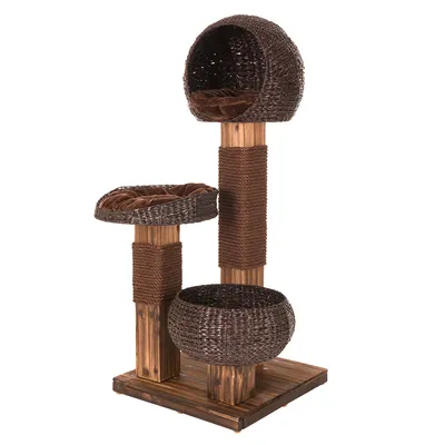 zooplus Exclusive Kratzbaum Burned Wood - Gesamthöhe 139 cm